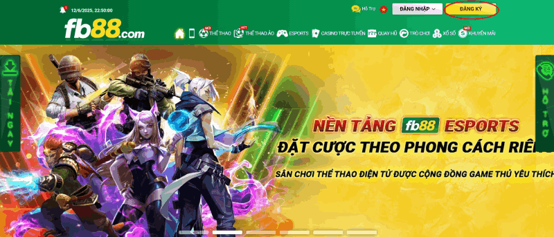 Đăng ký tài khoản FB88