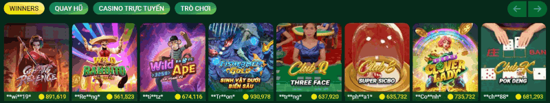 các trò chơi nổi bật FB88